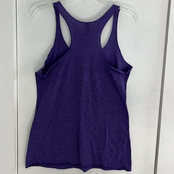 Next Level Apparel Heather Purple Graphic Racerback Tank Top - Picture 4 of 7